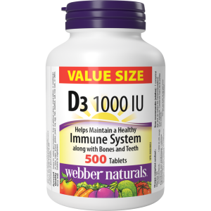 قرص ویتامین D3 1000iu وبر Webber Naturals (500 عددی)