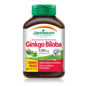 قرص عصاره جینکو بیلوبا Jamieson Ginkgo Biloba 4.000mg جیمیسون (90 عددی)