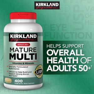 قرص مولتی ویتامین بزرگسال Kirkland Mature +50 کرکلند (400 عددی)