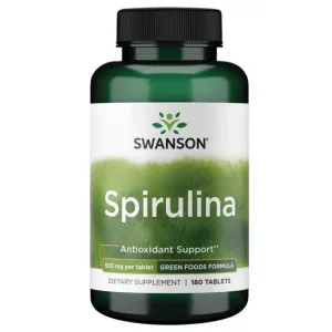 قرص جلبک اسپرولینا Swanson Spirulina 500mg سوانسون (180 عددی)