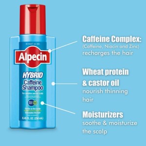 شامپو ضد ریزش و آبرسان هیبرید کافئین Alpecin Hybrid Caffeine آلپسین (250 میل)