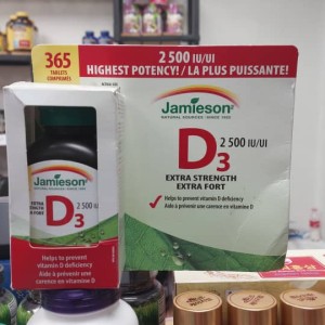 قرص ویتامین Jamieson D3 2500iu جیمیسون (365 عددی)