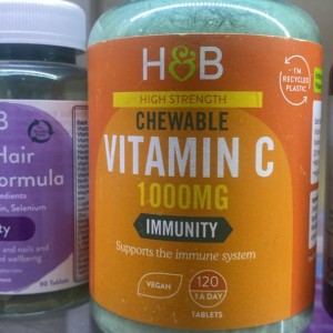 قرص ویتامین جویدنی آهسته رهش Holland & Barrett Vitamin C 1000mg هلند اند بارت (120 عددی)