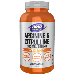 کپسول ال-آرژنین و سیترولین NOW L-Arginine 500mg & Citrulline 250mg (240 عددی)