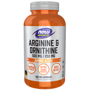 کپسول ال-آرژنین و اورنیتین NOW L-Arginine 500mg & Ornithine 250mg (250 عددی)