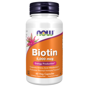 کپسول بیوتین NOW Biotin 5000mcg (60 عددی)