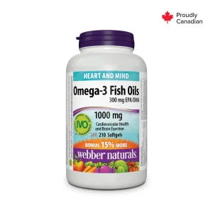 سافت ژل امگا Webber Naturals Omega 3 1000mg وبر نچرالرز (210 عددی)