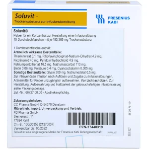 مولتی ویتامین تزریقی سولوویت Soluvit Multi Vitamin (10 ویال)