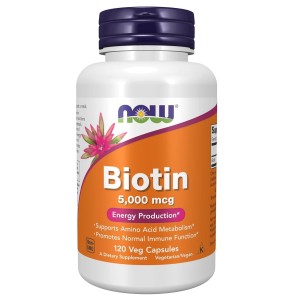 کپسول بیوتین NOW Biotin 5000mcg (120 عددی)