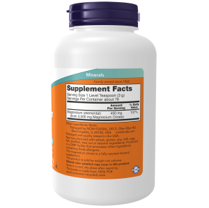 پودر منیزیم سیترات NOW Magnesium Citrate 450mg (227 گرم)