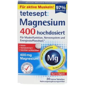 قرص منیزیم تتسپت Tetesept Magnesium 400mg (30 عددی)