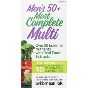 قرص مولتی ویتامین مردانه بالای 50 سال Webber Naturals Men’s +50  Multi Vitamin وبر نچرالز (90 عددی)