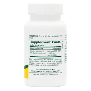 قرص فولیک اسید NaturesPlus Folic Acid 800mcg نیچرز پلاس (90 عددی)