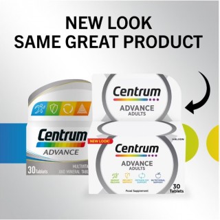 مولتی ویتامین سنتروم بالای 18 سال Centrum Advance Adults (30 عددی)