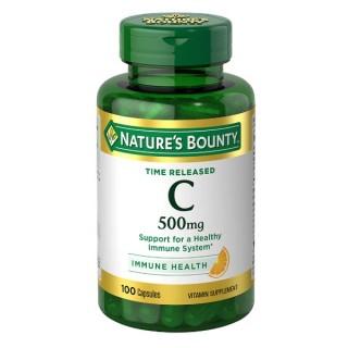 کپسول ویتامین Nature's Bounty Vitamin C 500mg نیچرز بونتی (100 عددی)