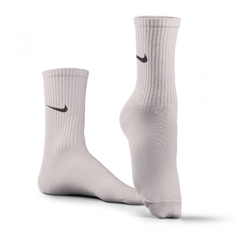 جوراب ورزشی ساق بلند نایکی مدل NSB-300 | سفید صدفی