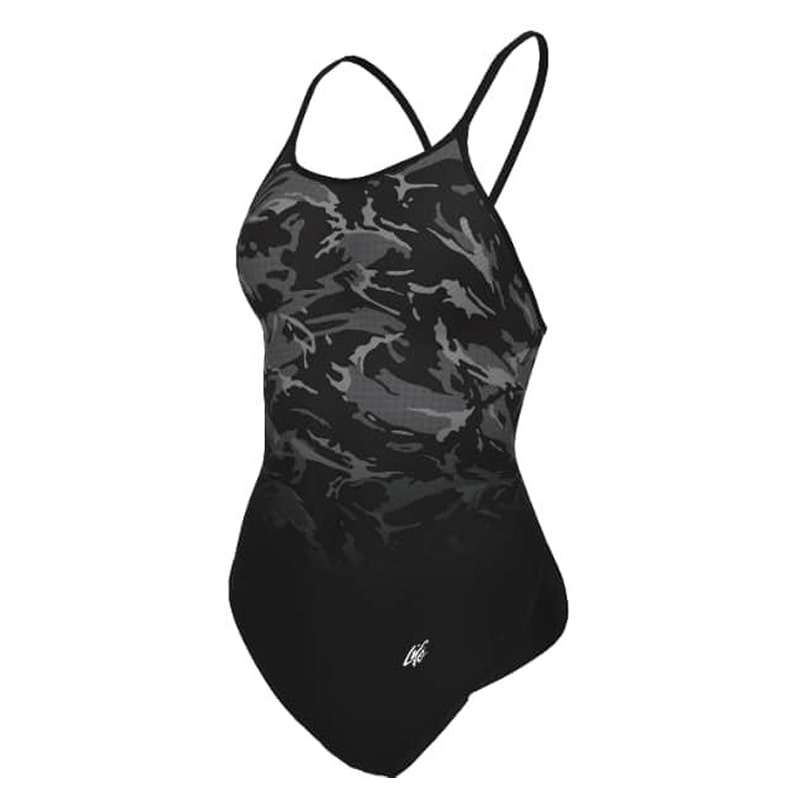 مایو شنا زنانه یک تکه مدل MZ1100-S | اسلیپ | چریکی/مشکی