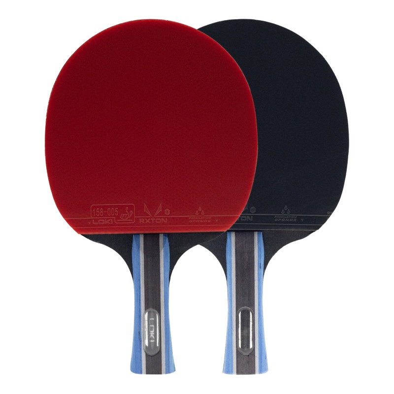 راکت پینگ پنگ لوکی کیف دار 2 ستاره کربن دار بسته 2 عددی | اورجینال | LOKI TABLETENNIS KIRIN STAR,S