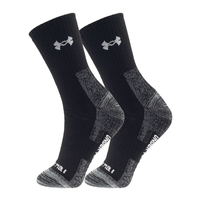 جوراب ورزشی ساق بلند حوله ای آندرارمور مدل UAS-D59751 | ساخت تایلند | مشکی