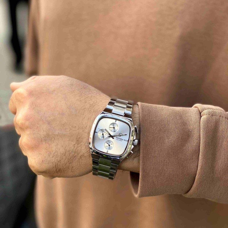 ساعت عقربه ای مردانه ویتوریا صفحه مربعی مدلVT3185