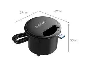 هاب USB پرسرعت ۴ پورت رومیزی چند کاره اوریکو ORICO-DESK-4U 4 USB3.0 Port Desktop Grommet