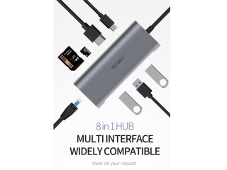 هاب تایپ سی 8 پورت مک بوک فلزی ویوو WiWU Alpha 831HRT Type-C Hub 8-in-1 Multiport Macbook Adapter