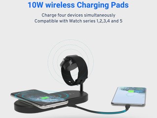 شارژر وایرلس مگنتی 49 وات و استند رومیزی پاورولوژی Powerology 4in1 Fast-Wireless Charging Dock P41MFCHBK