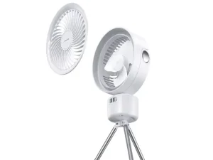 پنکه دستی دارای پایه جداشدنی، چراغ و ریموت کنترل یوسامز USAMS US-ZB258 Multi-functional Outdoor Silent Fan