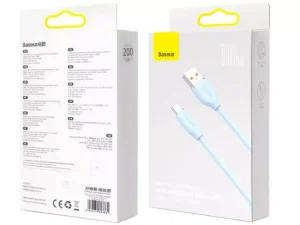 کابل شارژ سریع یواس‌بی به تایپ‌سی 2 متری 100وات بیسوس Baseus USB to Type-C fast charging cable 2M 100W CAGD010103