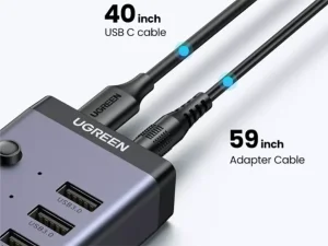 هاب یو اس بی 4 پورت یوگرین Ugreen 4IN1 USB HUB 3.0 Adapter cm613-90874