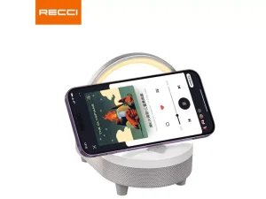 اسپیکر بلوتوث و شارژر وایرلس قابل حمل 4 در 1 دارای چراغ رسی Recci RLS-L16 4-in-1 Speaker and Wireless Charger 15W