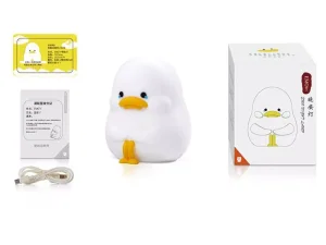 چراغ خواب رومیزی فانتزی شارژی سیلیکونیEmo Duck Kids Night Light Silicone Lamp XR-MM-L2207