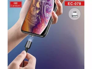 کابل شارژ سریع مغناطیسی یو اس بی به لایتنینگ 2.4 آمپر یک متری ارلدام Earldom Magnetic Lightning fast charging cable EC-078i