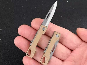 چاقوی آنباکسینگ تاشو برنجی با قابلیت جاکلیدی Brass Mini Folding Knife Unboxing Self-Defense