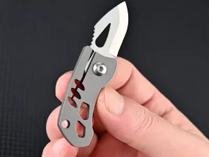 چاقو آنباکسینگ تیتانیومی تاشوی قابل آویز از دسته کلید Portable sharp mini folding knife