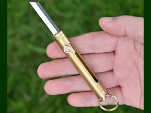 چاقو آنباکسینگ برنجی قابل آویز از دسته کلید Brass mini chain knife portable sharp self-defense