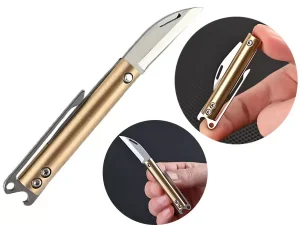 چاقو جیبی کوچک تاشو برنجی small pocket knife sharp portable self-defense