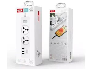 چندراهی برق 2 سوکت و 3 یو‌اس‌بی ایکس او XO WL04 EU 10A Extension Cord Socket 1.8M