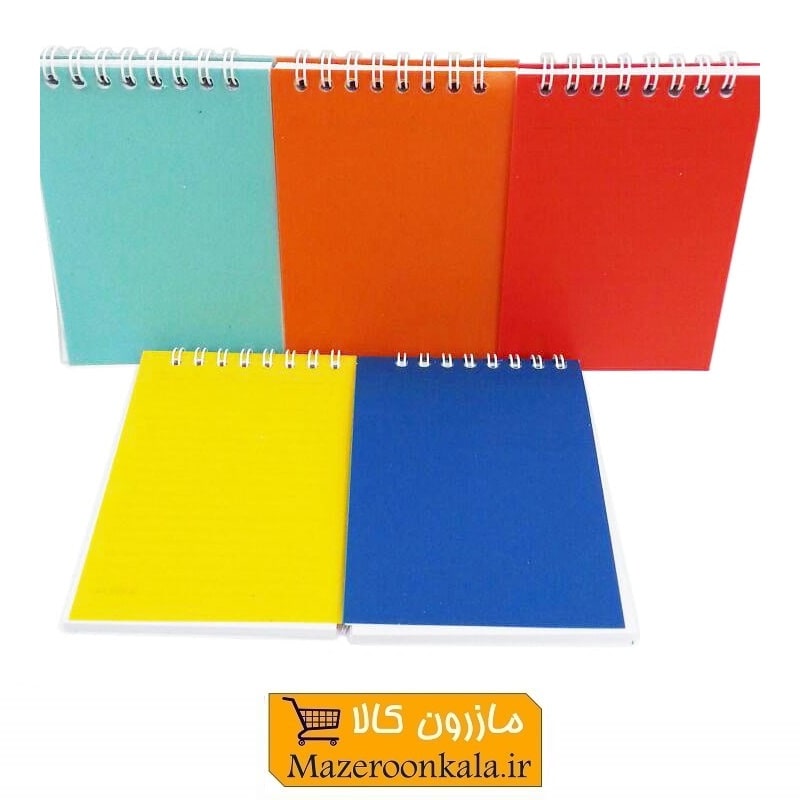 دفترچه یادداشت ۵۰ برگ ۱/۱۶ جلد ساده رنگی انعطاف پذیر PP فنری ODT-002