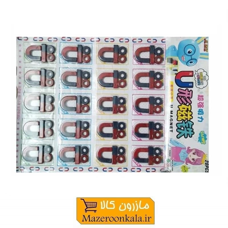 ست آهنربا یا آهن ربا ۴ تکه اسباب بازی و دانش آموزی فروش ورق 20 عددی TAH-002