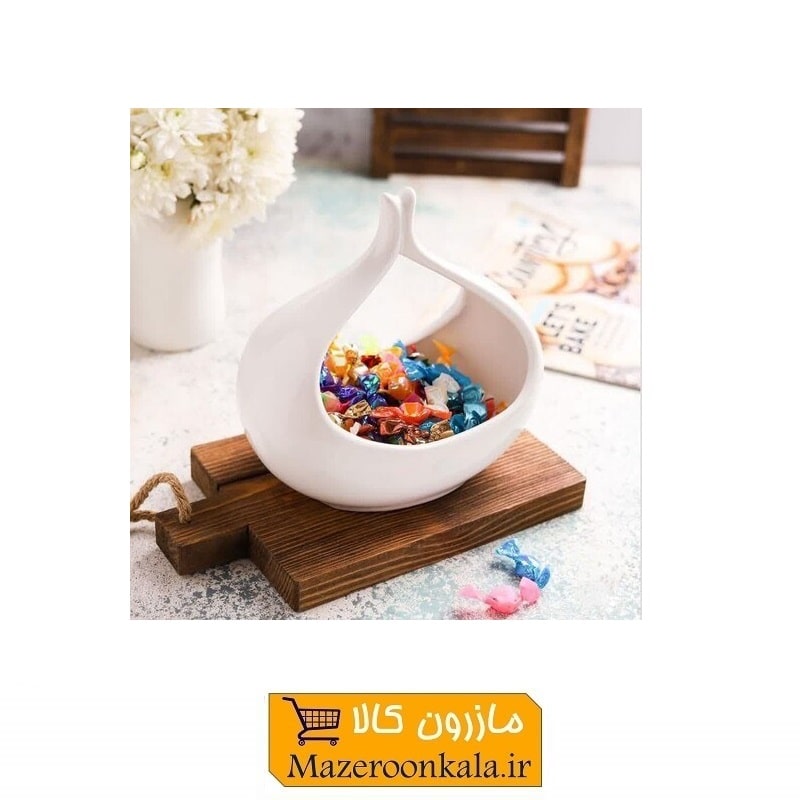 شکلات خوری سرامیکی سفید طرح اشک SOO-048