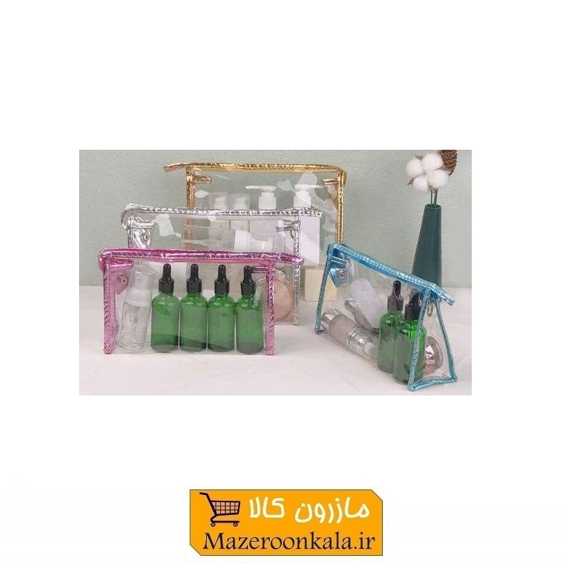 ست کیف آرایشی و استخری طلقی ۲ عددی SOO-074