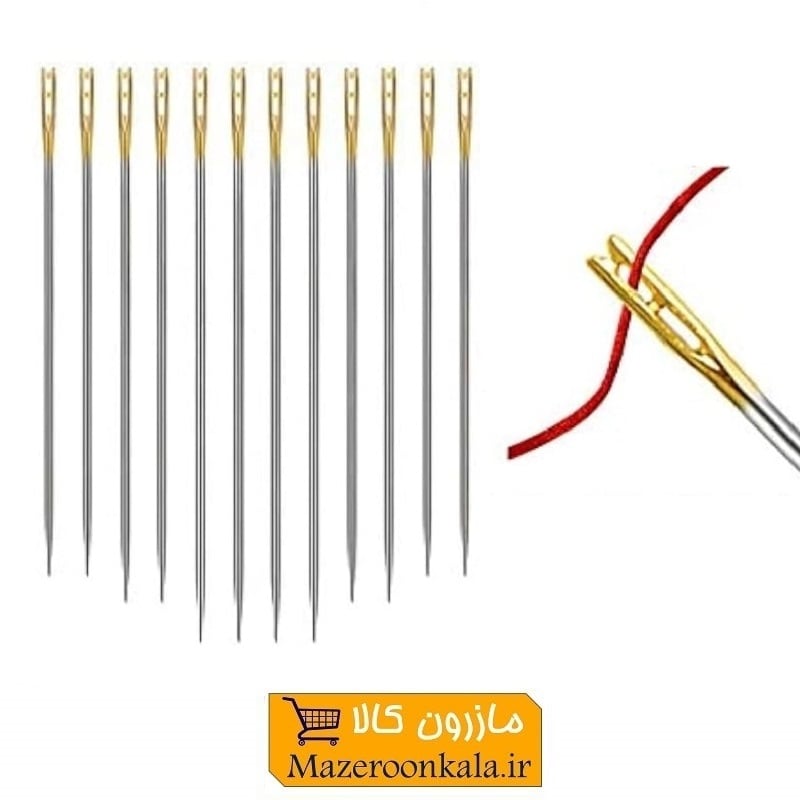 سوزن خیاطی دستی بالا چاک دار آسان نخ شو کارت آبی HKH-047