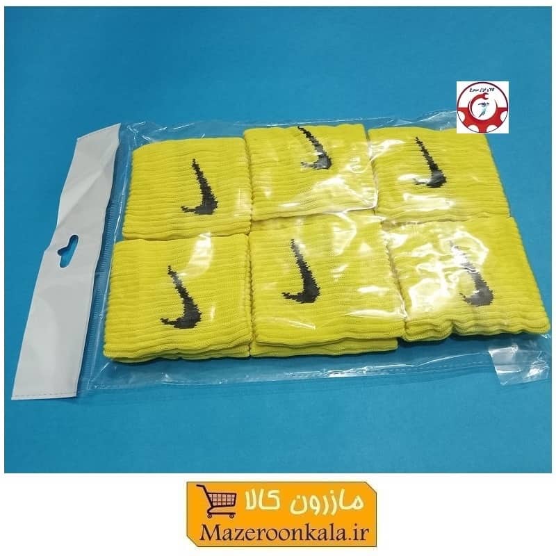 مچ بند کشی برند Nike نایکی یا نایک زمینه زرد طرح کبریتی جین 12 عددی VMB-034