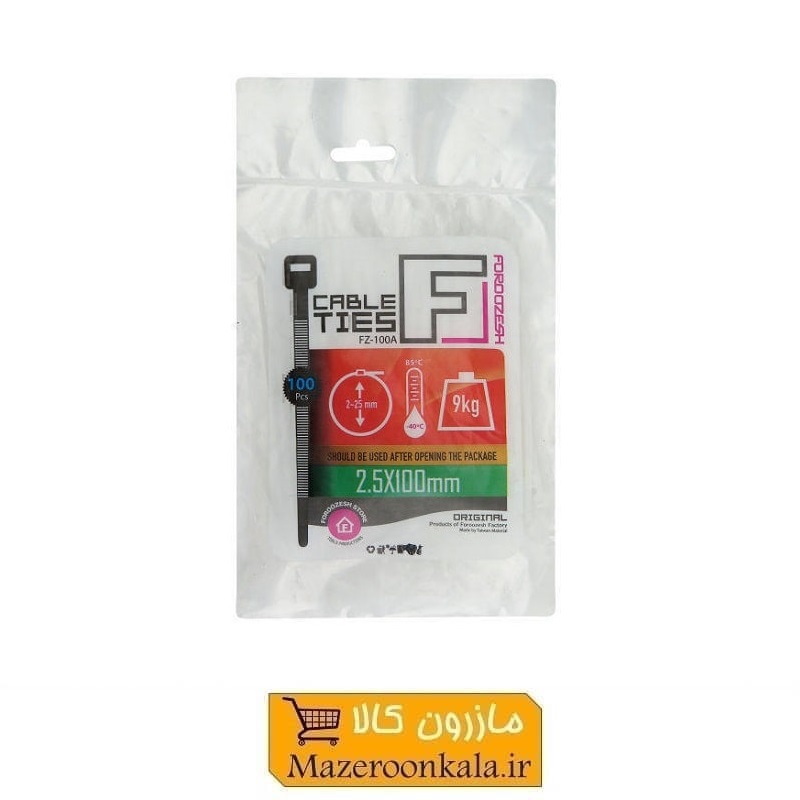 بست کمربندی پلاستیکی فروزش Foroozesh سایز 100 * 25 میلی متر ABK-002