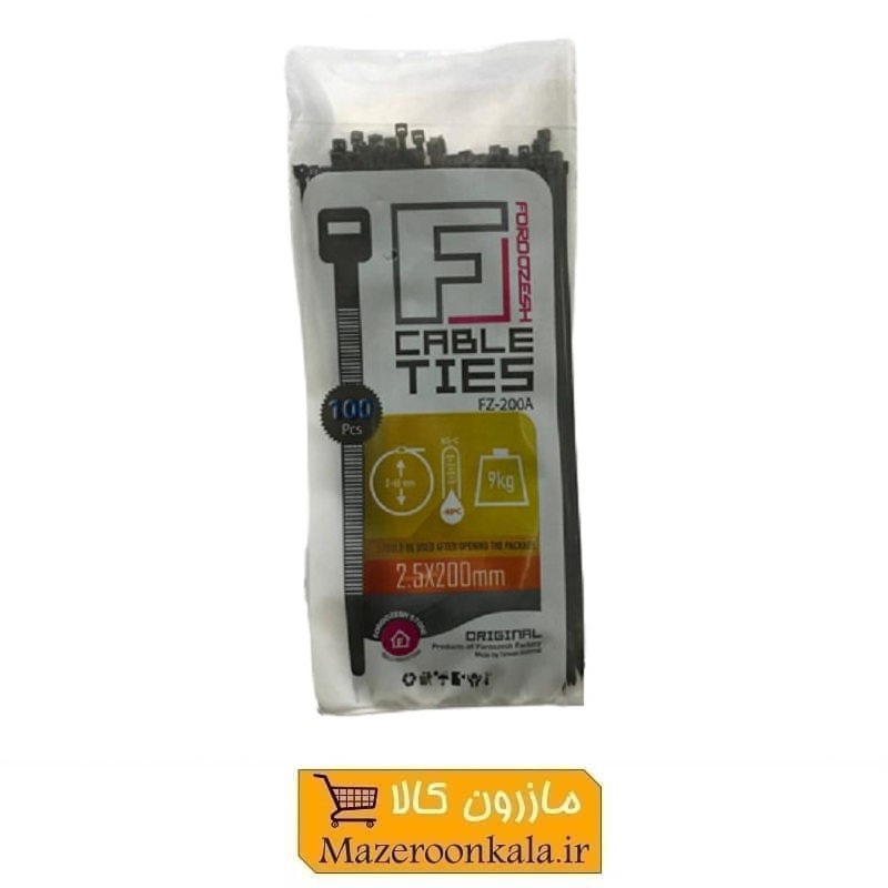 بست کمربندی پلاستیکی فروزش Foroozesh سایز 200 * 25 میلی متر ABK-004