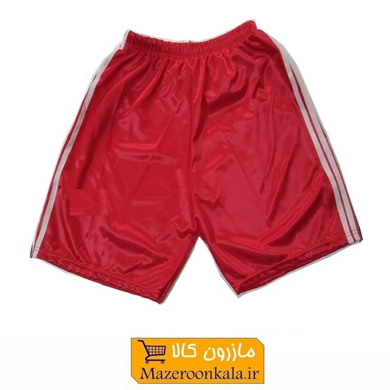 شورت و شلوارک ورزشی مردانه و پسرانه 3 خط طرح آدیداس رنگ قرمز فروش تک و تعداد VLV-006D