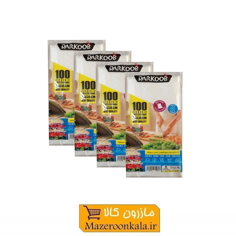 کیسه فریزر تقویمی چسبی پرفراژ دار بسته 100 عددی برند دارکوب SOO-091