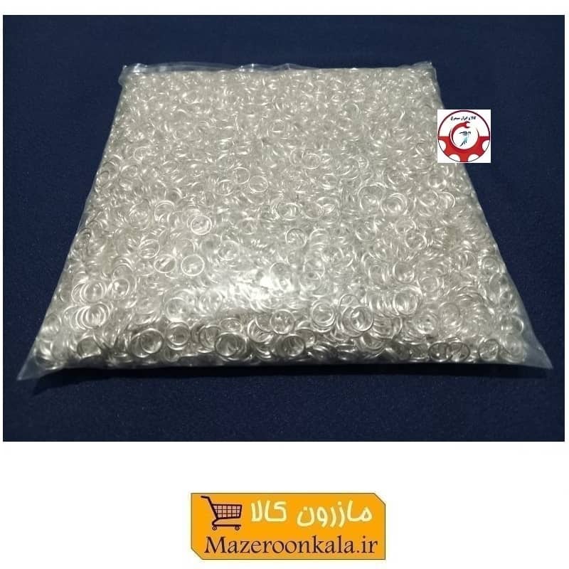 حلقه اتصال جاکلیدی و آویز قطر 7 میلی متر رنگ نقره ای روشن فروش کیلویی HSK-175