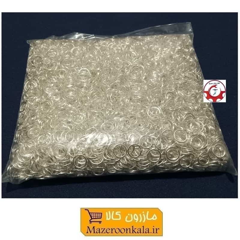 حلقه اتصال جاکلیدی و آویز قطر 9 میلی متر رنگ نقره ای روشن فروش کیلویی HSK-173